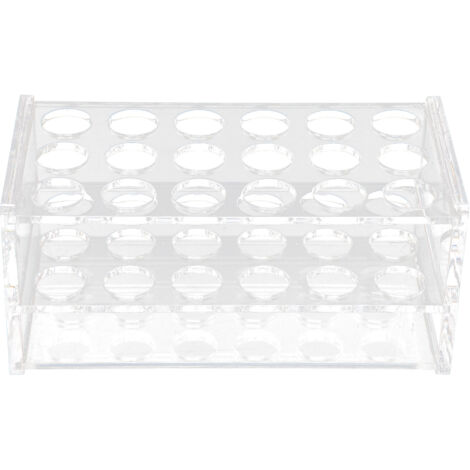 Support pour tubes à essai acrylique 18 trous pour tubes de 17mm, rack de centrifugation transparent pour tubes de 10ml et 15ml (1/5)