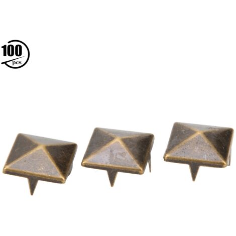 100 pièces Clous Pyramidaux Métal 4 Griffes pour Bijoux Vêtements Chaussures Sacs à Main Bronze 12mm (1/5)