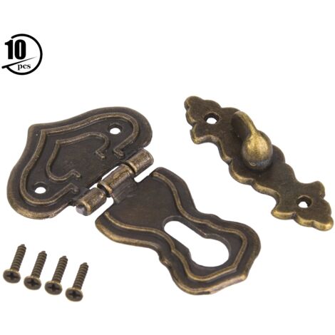 10 Pièces Loquet de Boîte Style Antique en Alliage de Zinc, Fermoir Bronze pour Coffre (1/5)