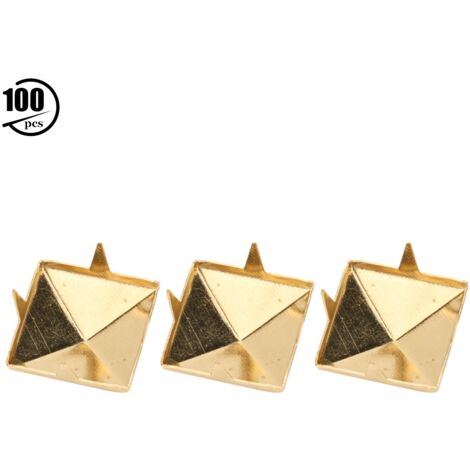 100 pièces Clous à Griffes Métal Pyramide Carré 10mm Doré pour Bijoux Vêtements Sacs (1/5)