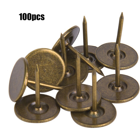 100 Clous de Rembourrage à Tête Plate 16x20mm en Bronze Cyan pour Meubles et Canapés (1/5)