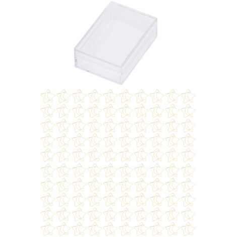 100 pièces Attaches Papier Métalliques Dorées Antidérapantes, Processus Électrolytique Résistant à la Rouille pour Classement de Fichiers Forme Lune Étoile (1/5)