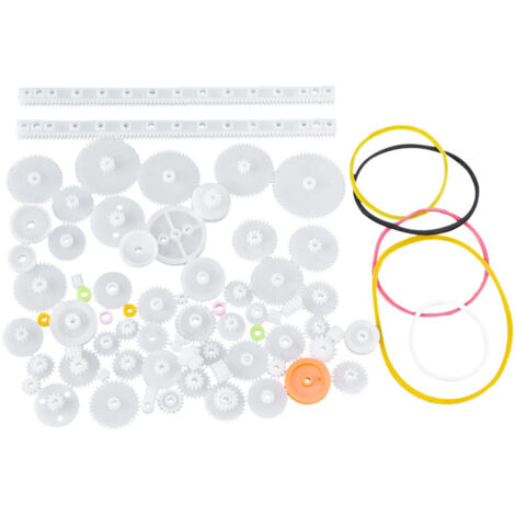 Kit de 75 pièces Poulies Engrenages Plastique pour Moteur Robot DIY Boîte de Vitesses