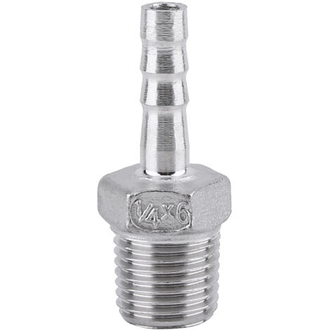 Raccord de tuyau en acier fileté mâle avec embout à collerette (1/4"x6mm) pour raccordement (1/3)