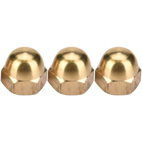 Kit de Rondelles Hexagonales Acorn en Laiton pour Véhicule, Capuchon Bombé, Boulons M8 (10 Pièces)