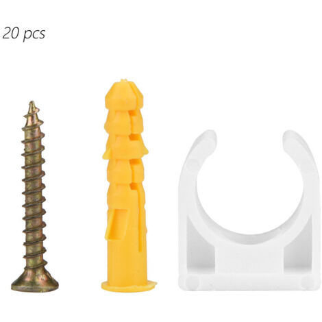 20 pièces colliers de fixation en U pour tuyaux 16/20/25/32 mm avec vis (lot de 20) (1/5)