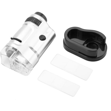Microscope de poche éclairé LED 20X à 40X avec support et zoom réglable (1/5)