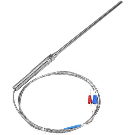 Sonde thermocouple type K filetage M8, 150 mm de longueur, capteur de température avec fil (1 m) pour plage 0-400℃