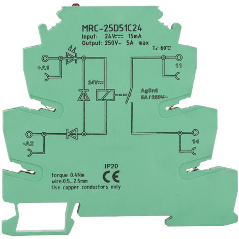 Relais de Commande PLC MRC-25D51C24, Module Interface Électromagnétique 5A Normalement Ouvert (1/5)