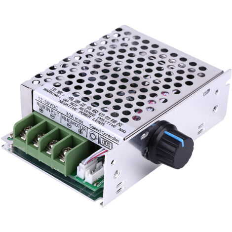 Régulateur de Vitesse PWM Numérique 30A 12-80V DC avec Affichage LCD et Boîtier (1/5)