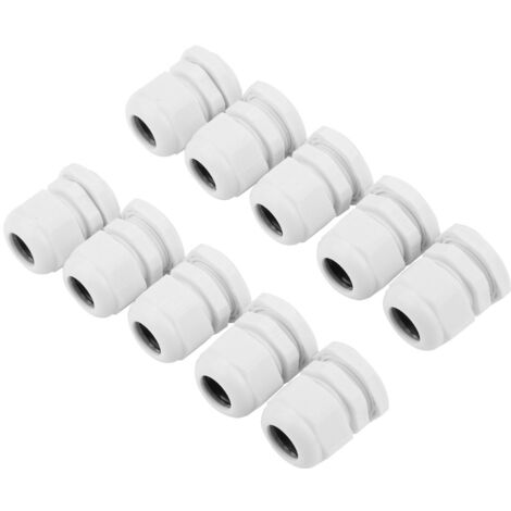10 pièces de raccords étanches IP68 en nylon blanc pour câbles PG16 (1/5)