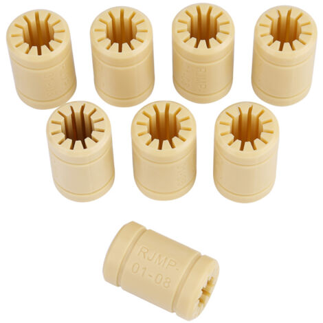 8 Pièces Roulements LM8UU Polymère Solide pour Axe 8mm Imprimante 3D (1/5)