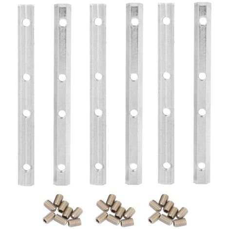 Profilé Aluminium Raccord Intérieur Droit Acier Carbone Norme UE (2020 M5 6 Pièces) (1/5)