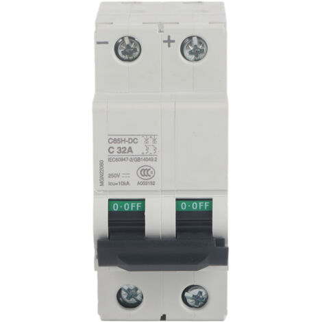 Disjoncteur Miniature Électrique 2P 250V 32A - Interrupteur C65H-DC pour Circuit DC (1/5)