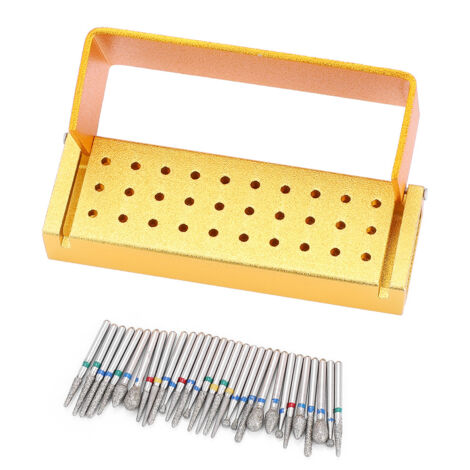 Support pour pièces à main dentaires haute vitesse Golden Dental - 30 pièces de fraises diamantées pour dentiste (1/5)