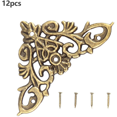 12 Pièces Coins de Décoration en Bois Style Antique pour Boîte à Bijoux Album (1/5)