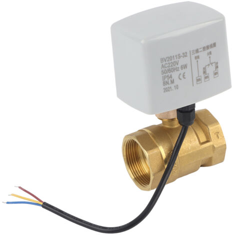 Vanne à bille motorisée en laiton AC220V DN40 1-1/2", 2 voies, 3 fils pour contrôle automatique (1/5)