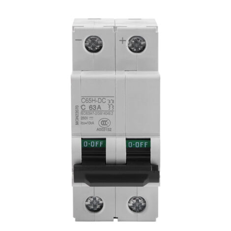 Disjoncteur Miniature Basse Tension 2P 250V DC pour Énergie Solaire (63A) (1/5)