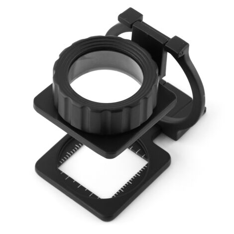 Loupe portable pliable avec support et échelle de mesure - 15X grossissement (1/5)