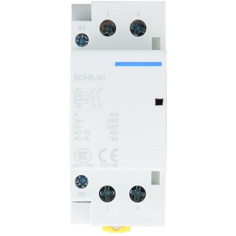 Contactor DIN Rail 40A 2P 1NO1NC 230V AC pour Installation Domestique Économe en Énergie (1/5)