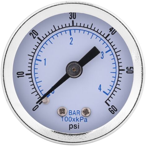 Manomètre 0‑60psi 0‑4bar 1/8NPT pour Eau Air Huile - Instrument à Cadran (1/5)