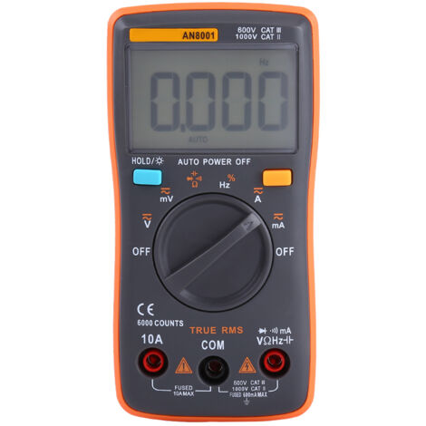 Multimètre Numérique Portable 6000 Points AC/DC avec Rétroéclairage - Mesure Tension, Courant, Résistance (1/5)
