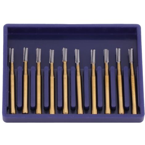 10 pièces Fraises à Couronne Dentaire en Acier Tungstène FG-1958 pour Coupe Rapide (Doré) (1/5)