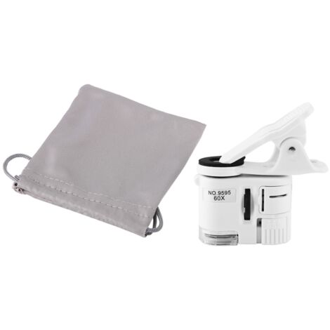 Loupe LED UV 60X 9595W pour téléphone portable, microscope de poche avec clip (1/5)