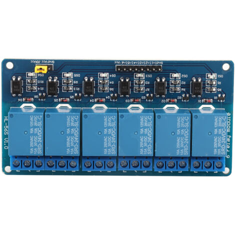 Module Relais 6 Canaux à Déclenchement Bas Niveau avec Optocoupleur 24V (1/5)