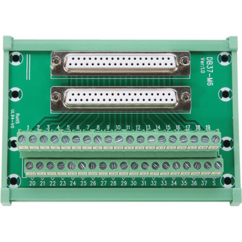 Bloc de jonction DIN DB37-M6 double femelle pour montage sur rail, connecteur de carte d'interface (1/5)