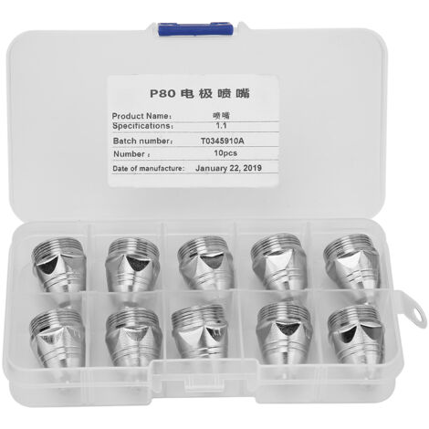10 pièces de buses de torche plasma P-80 pour coupe (1.1mm) - Consommables de découpe