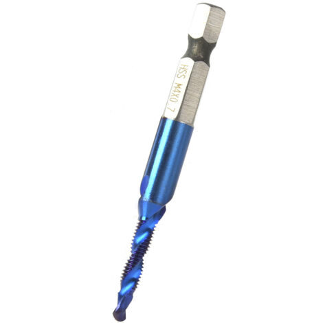 Foret à tarauder HSS plaqué bleu 6,35mm à queue hexagonale pour taraud M4 (1/5)