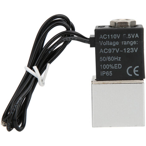 Électrovanne à réponse rapide pour eau, air, huile, 2 positions, 2 voies, alliage d'aluminium, DC110V, G1/8 pouce (1/5)