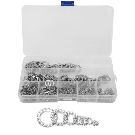 300 Pièces Rondelle Grower Dentelée Acier Inoxydable 304 Anti-Desserrage Joint Externe (1/5)