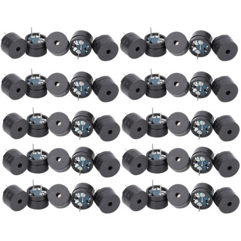 50 Pièces Buzzer Passif Électromagnétique 16 Ohm AC 2KHz pour 3V 5V 9V 12V (1/5)