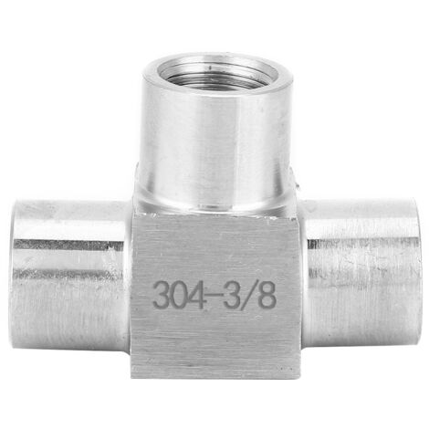 Raccord de Tuyauterie à 3 Voies en Acier Inoxydable, Filetage Femelle BSPP, 3/8 Pouce (1/5)