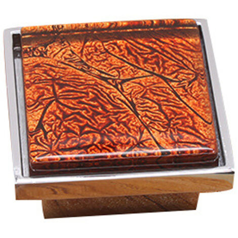 Poignée de tiroir en cristal carré pour meuble, armoire ou porte, couleur rouge café, taille L (1/3)
