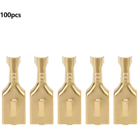 100 Pièces Connecteur à Lame Carré Laiton, Type à Branchement et Débranchement, Borne 7.8mm (1/5)