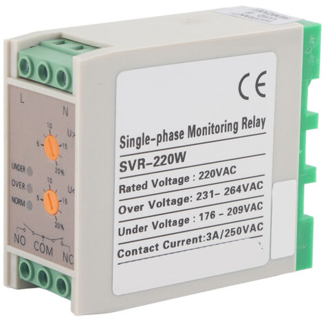 Relais de surveillance de tension monophasé SVR-220W, plage réglable de sous-tension/surtension, 220V (1/5)