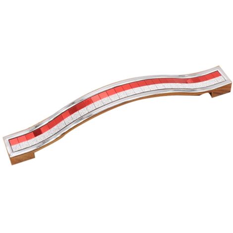 Poignée de tiroir en alliage de zinc pour meuble, bouton de porte et poignée d'armoire (Rouge partiel 96mm) (1/2)