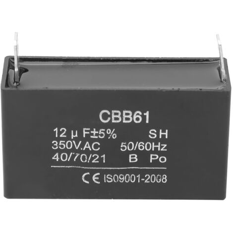 Condensateur CBB61 12UF 350VAC pour Démarrage Moteur Climatisation et Générateur Essence (1/5)