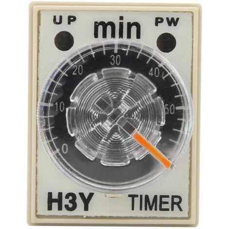 Minuteur à Cadran H3Y-2, Temporisateur 8 Broches 0-60 Min, Relais Minuterie 5A 220VAC pour Usages Multiples (1/5)