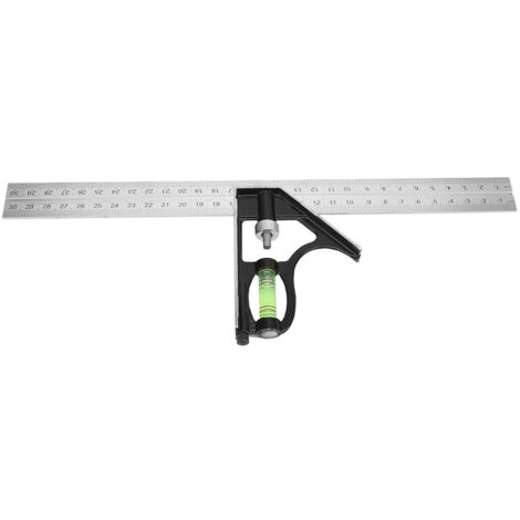 Équerre de précision 300mm ajustable avec niveau à bulle pour angles 45 ...