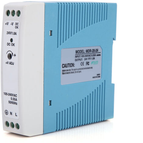 Alimentation à découpage MDR-20-24 pour rail DIN, sortie unique 24V/20W (1/5)