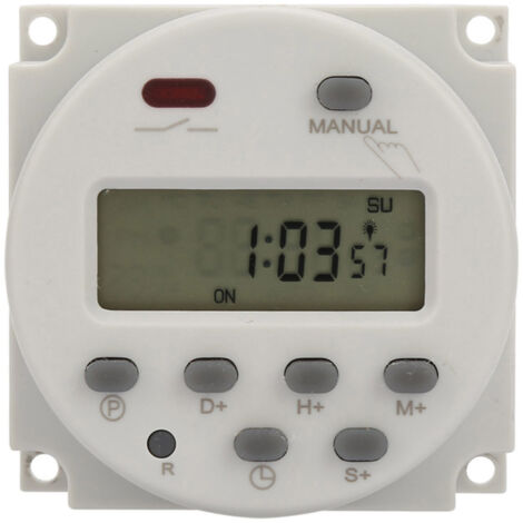 Minuterie Numérique Programmable 7 Jours Affichage Digital 1S à 168h 5VA (110V AC) (1/5)