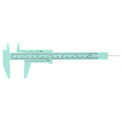 Étrier de précision 150mm en plastique vert, règle double graduée pour mesures fines (0,5mm) (1/5)