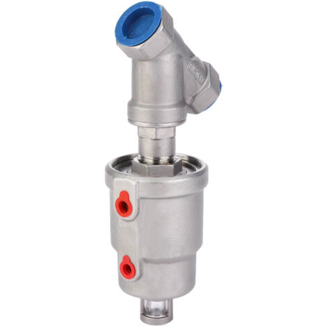 Vanne à siège incliné actionnée par air, filetage femelle en acier inoxydable pour vapeur pneumatique 3/4" DN20 (1/5)