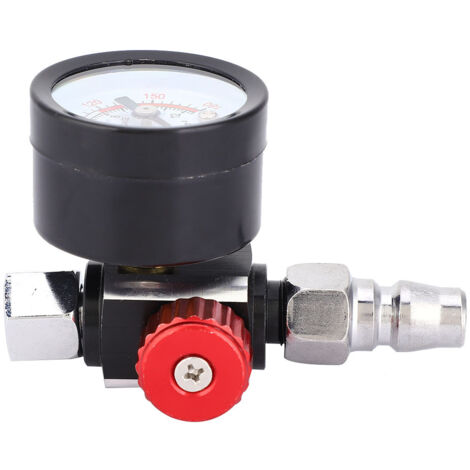 Régulateur de pression pour pistolet à peinture pneumatique 1/4 pouce avec manomètre (1/5)