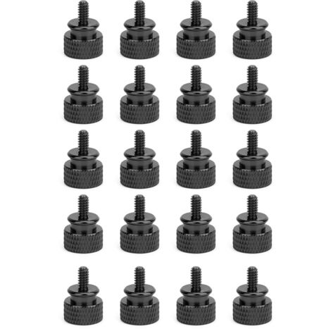 20 pièces Vis à Serrage Manuel Alliage d'Aluminium Anodisées Fixations 6-32 Filets (Noir) (1/5)