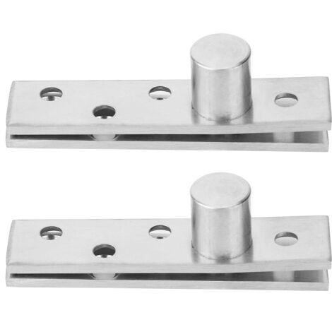 2 pièces Charnière Pivotante 360° en Acier Inoxydable pour Porte Rotative, Pivot Excentrique Longueur 75mm (1/5)